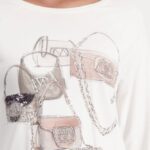 808124 - Round Neck T Shirt Detail, Off White. $265.