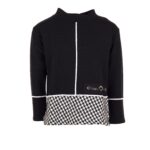 W24166 - Herringbone Trim Knit, Black/Ecru. $299. (detail)