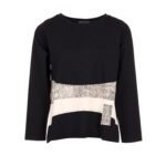W24170 - Raised Applique Top, Black. $279. (detail)