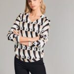 W24600 - Op Art Print Knit, Sand/Black. $245.