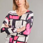 W24603 - Mondrian Print Knit, Fuchsia. $245.