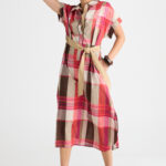 Checked Dress - Toast