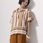 Striped Open Colar Shirt