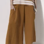 Deep Pleat Pocket Culotte - Tan